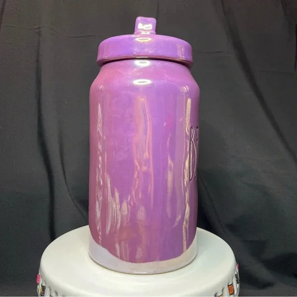 Rae Dunn Halloween 2024 Purple Luster Beware Canister & Ghost Measuring Cups - Picture 6 of 15